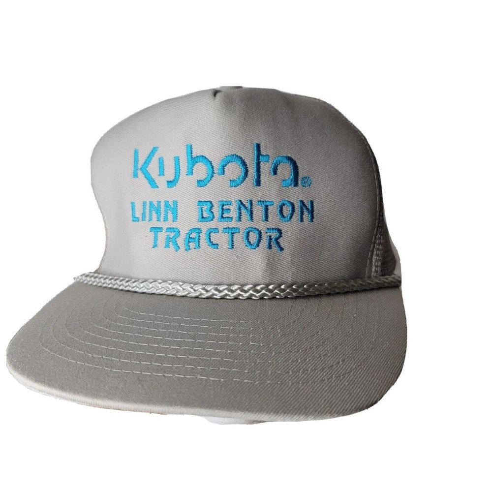 KUBOTA Linn Benton Tractor Gray  Mesh Snap Back Baseball Cap Hat